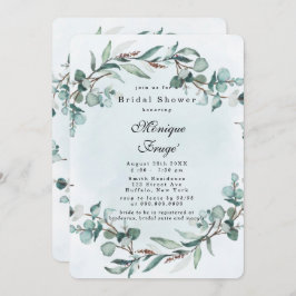 Dusty Blue Eucalyptus Greenery Möhippa Inbjudningar