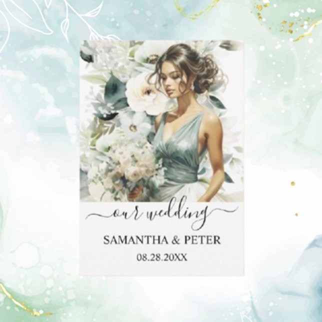 Dusty Blue Eucalyptus Greenery OSA Kort (Delight your guests with a Dusty Blue Eucalyptus Greenery RSVP Card,)