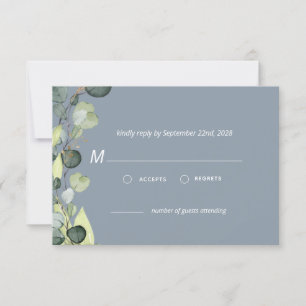 Dusty Blue Eucalyptus Greenery OSA Simple Inbjudningar