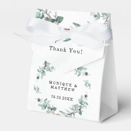 Dusty Blue Eucalyptus Greenery Rustic Bröllop Presentaskar