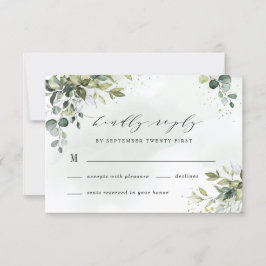 Dusty Blue Eucalyptus Greenery Succulent Bröllop OSA Kort
