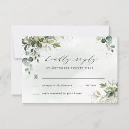 Dusty Blue Eucalyptus Greenery Succulent Bröllop OSA Kort