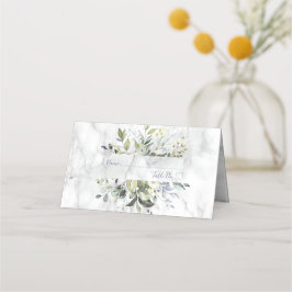 Dusty Blue Eucalyptus Greenery Succulent Placeringskort