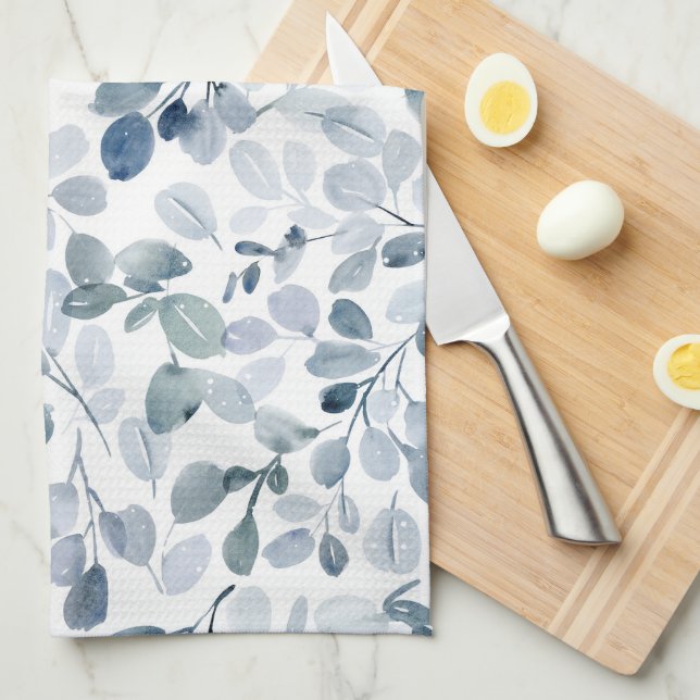 Dusty Blue Eucalyptus Julkökshandduk Kökshandduk (Vikt i Fjärdedel)