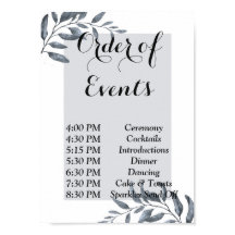 Dusty Blue Eucalyptus Order of Events