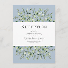 Dusty Blue Eucalyptus Wedding Reception Tilläggskort