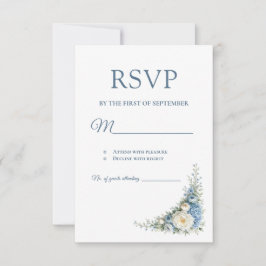 Dusty Blue Europeiskt RSVP-kort OSA Kort