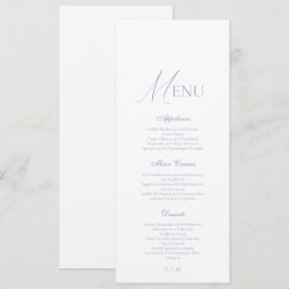 Dusty Blue Fine Art Elegant Wedding Menu Card Inbjudningar