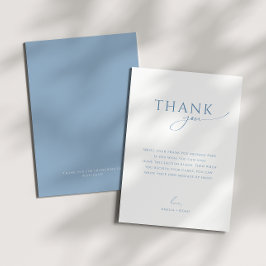 Dusty Blue Flat Lodrät Baby Shower Tack Kort