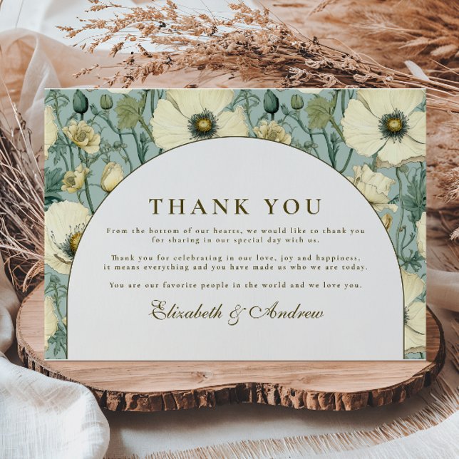 Dusty Blue Floral Arch Garden Wedding Tack Kort (Skapare uppladdad)