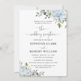 Dusty Blue Floral Eucalyptus Wedding Invitation Inbjudningar