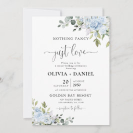 Dusty Blue Floral Eucalyptus Wedding Invitation Inbjudningar