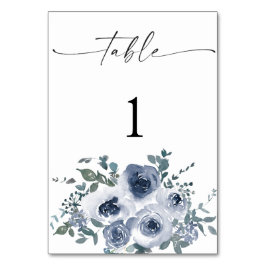 Dusty Blue Floral Wedding Table Numbers Bordsnummer