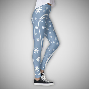 Dusty Blue Flower Power Leging Leggings