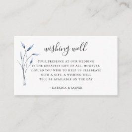 Dusty Blue Foliage Bröllop Wishing-brunn Tilläggskort