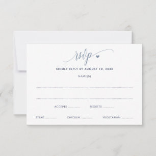 Dusty Blue för bröllop OSA Card Modern Roligt Kort