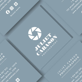 Dusty Blue för fet skript Fyrkantigt Visitkort