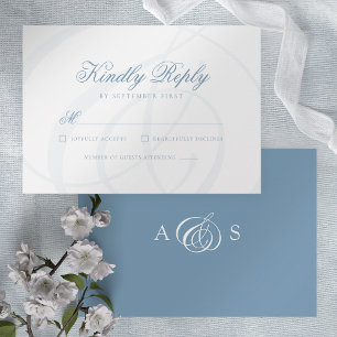 Dusty Blue Formal Bröllop OSA Card Tilläggskort