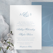 Dusty Blue Formal bröllopsinbjudan