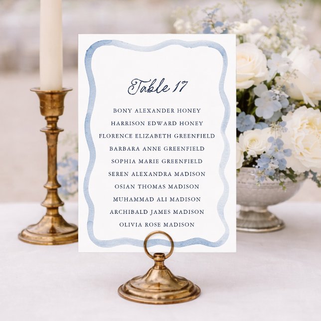 Dusty Blue French Estate Wedding Seating Card  Inbjudningar (Skapare uppladdad)