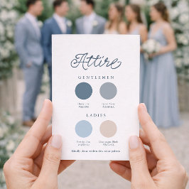 Dusty Blue French Wedding Attire Card Inbjudningar