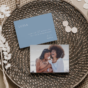 Dusty Blue   Frieri foto-Bridesmaid-kort Inbjudningar