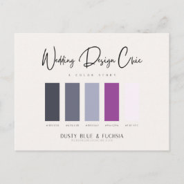 Dusty Blue Fuchsia Färg Palette med Hex Codes Vykort