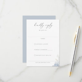 Dusty Blue Garden Blommigt Bröllop OSA Kort