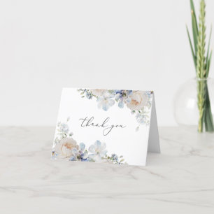 Dusty Blue Garden Blommigt Tack Kort
