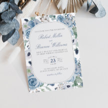 Dusty Blue Garden Ro Blommigt Elegant bröllop