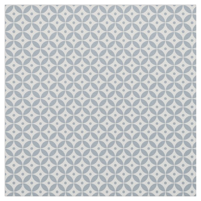 Dusty Blue Geometric Mönster Shippo. Kustvatten Tyg (Provkarta)