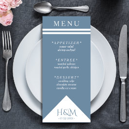 Dusty Blue Geometric Rand Wedding Reception Meny
