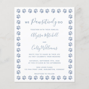 Dusty Blue Glitter Tass avtryck budget Bröllop