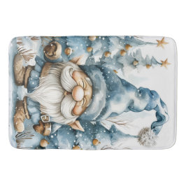 Dusty Blue Gnome och Julgranar Badrumsmatta