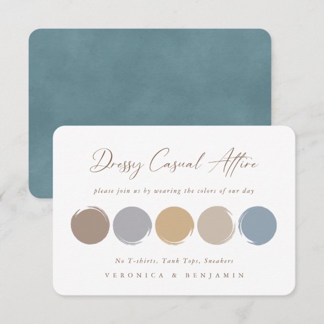 Dusty Blue, Grått, Beige Bröllop Färg palett OSA Kort (Fram/baksida)