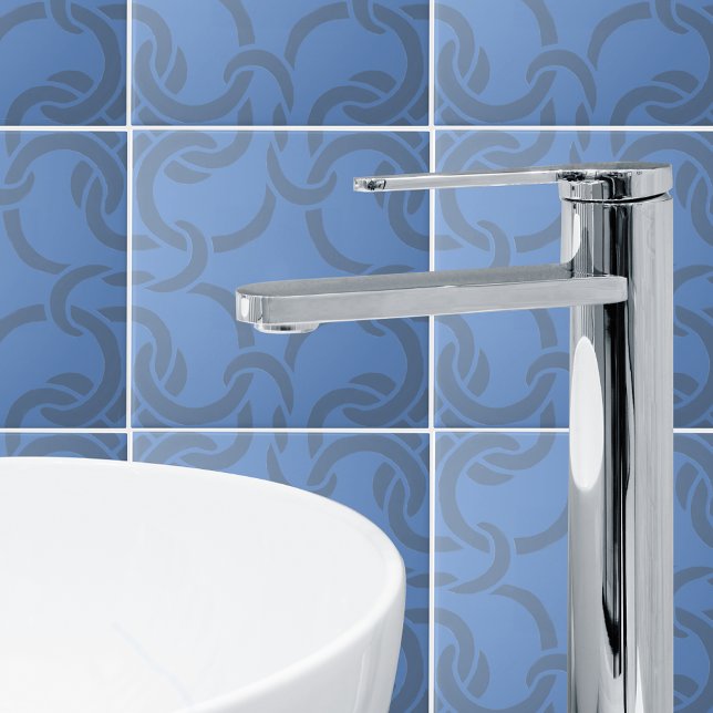 Dusty Blue Grått Celtic Knot Seamless Mönster Tile Kakelplatta (Skapare uppladdad)