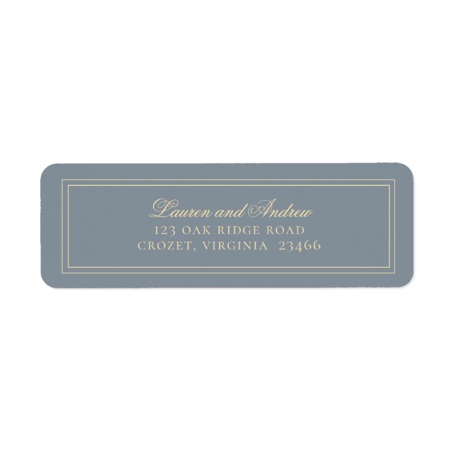 Dusty Blue-Grått & Guld minimalistisk Returadress Returadress Etikett (Framsidan)