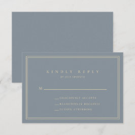 Dusty Blue-Grått och Guld moderna minimalistiska B OSA Kort