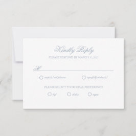 Dusty Blue Grått Vapensköld Bröllop OSA Card Kort