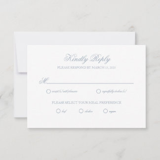 Dusty Blue Grått Vapensköld Bröllop OSA Card Kort