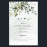 Dusty Blue Greenery Blommigt Boho Bröllop Menu-kor<br><div class="desc">Konstruktionen har en bukett av vattenfärgsgrönt, eukalyptus och en slapp över en dammig blå vattenfärg stänk. Utformningen innehåller även färgbilder av färgade (utskrivna) guld och grönt. Kontrollera förhandsgranskningen i skärm innan du checkar ut för att kontrollera att dina personuppgifter skrivs ut på ett tillfredsställande sätt. Du kan anpassa den här...</div>