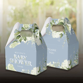 Dusty Blue Greenery Botanical Baby Shower Presentaskar