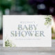 Dusty Blue Greenery Brev Baby Shower Gästböcker (InSitu Outside)