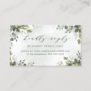 Dusty Blue Greenery Bröllop Online OSA kort