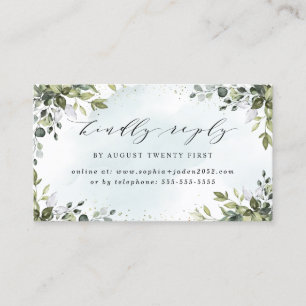 Dusty Blue Greenery Bröllop Online OSA kort