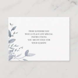 Dusty Blue Greenery Watercolor Tilläggskort