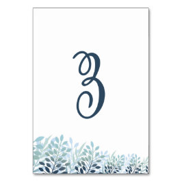 Dusty Blue Greenery Wedding Table Number Card Bordsnummer