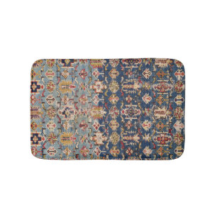 Dusty Blue Grönt Kuba Gult Bands Badrumsmatta