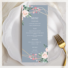 Dusty Blue | GULD |  ROSANS BLOMMIGT BRÖLLOP Meny