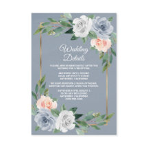 Dusty Blue Guld Rosenskär Persika Elegant Bröllop